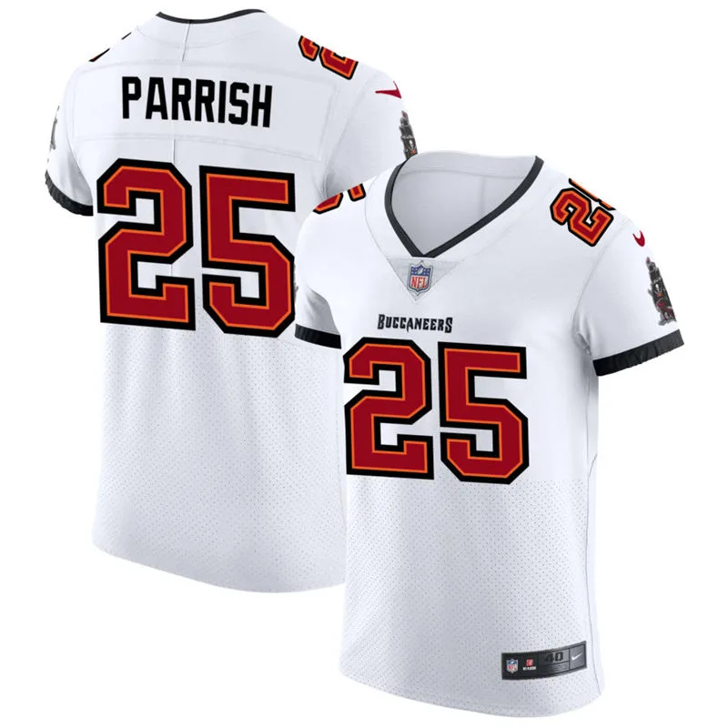 Mens Tampa Bay Buccaneers #25 Jacob Parrish Nike Away White F.U.S.E. Vapor Limited Player Jersey