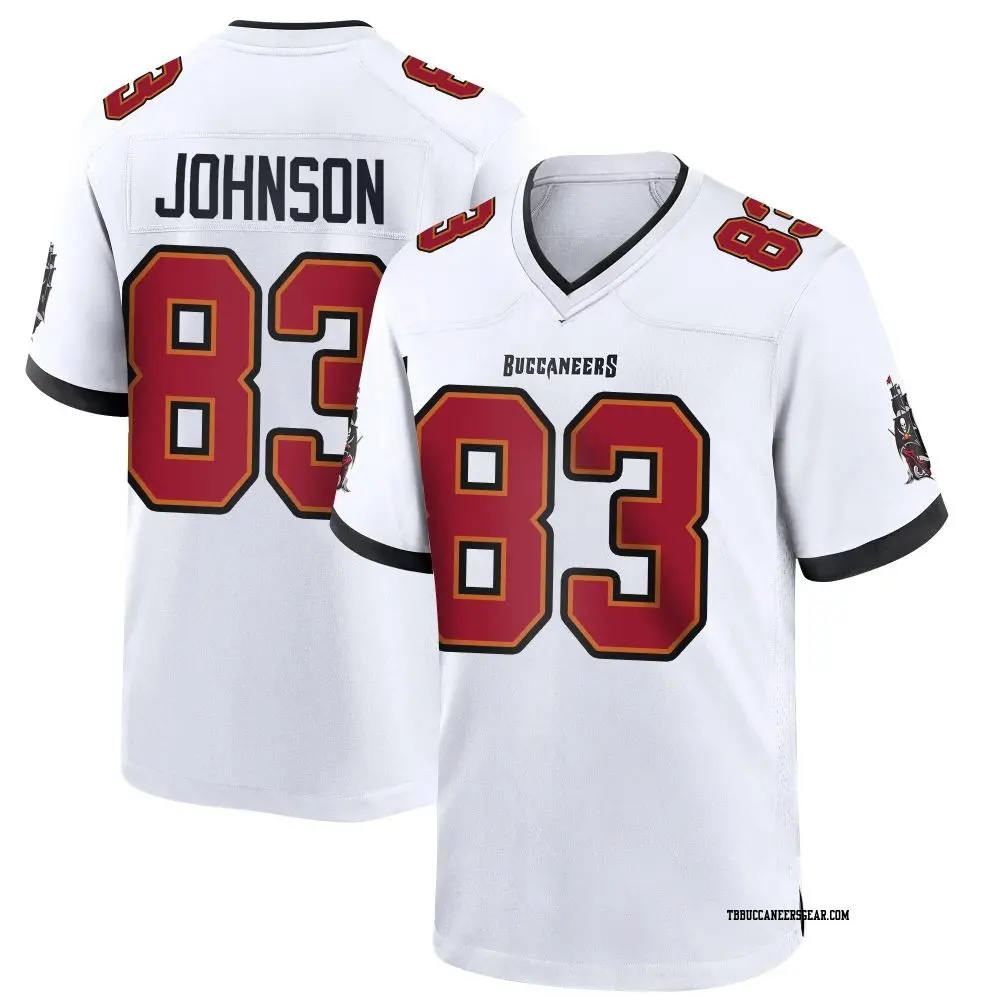 Mens Tampa Bay Buccaneers #83 Tez Johnson Nike Away White F.U.S.E. Vapor Limited Player Jersey
