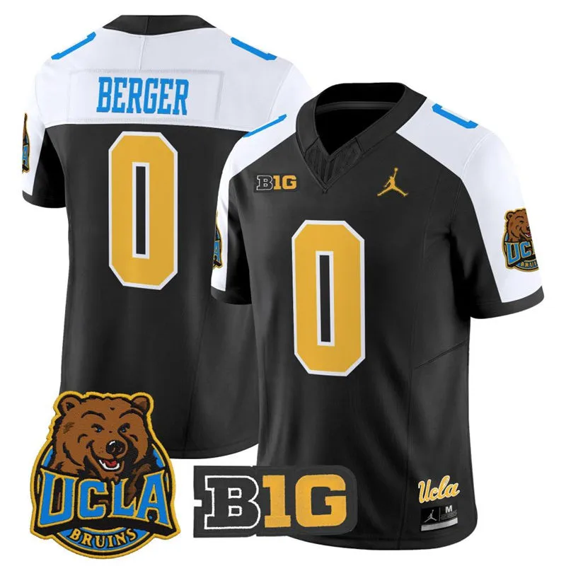 UCLA Bruins #0 Jalen Berger Black White Gratitude F.U.S.E. Limited Football Jersey