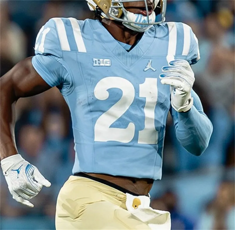 UCLA Bruins #21 Jaivian Thomas 2025 BIG Light Blue Retro Football Game Jersey