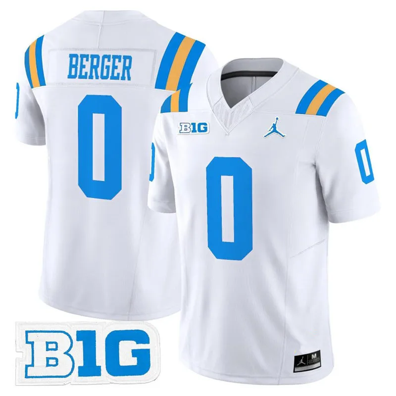 UCLA Bruins #0 Jalen Berger 2025 BIG White Football Game Jersey