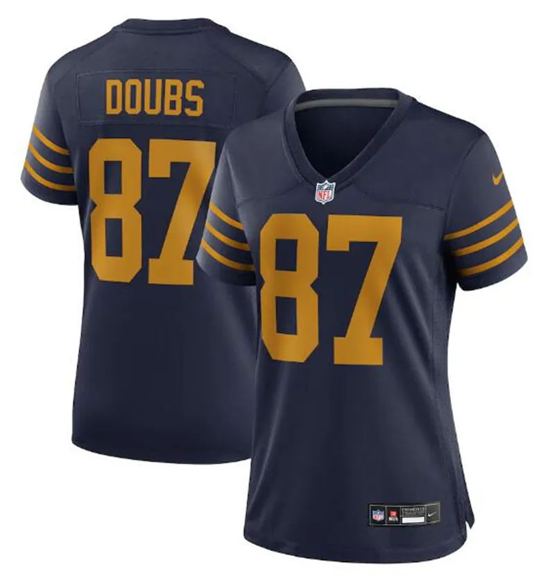 Womens Green Bay Packers #87 Romeo Doubs Nike Navy The 1923 Classic Game Jersey