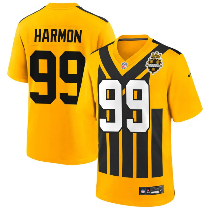 Men's Pittsburgh Steelers #99 Derrick Harmon Nike Gold Alternate 1933 Throwback Game Jersey