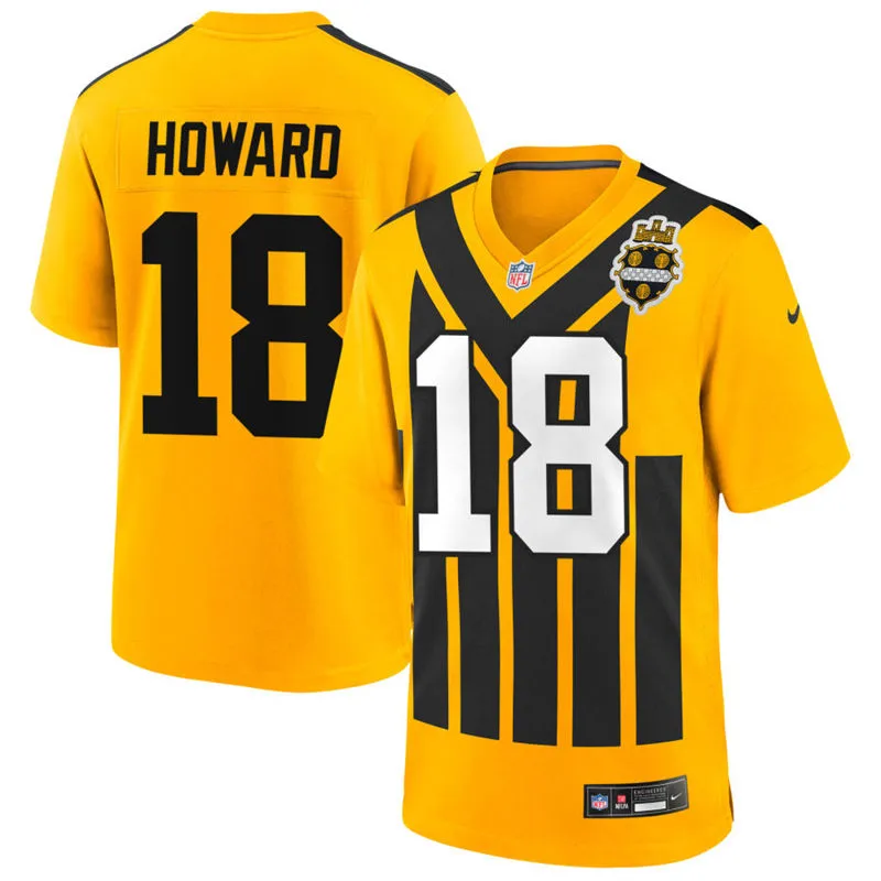 Youth Pittsburgh Steelers #18 Will Howard Nike Gold Alternate 1933 Throwback Game Jersey