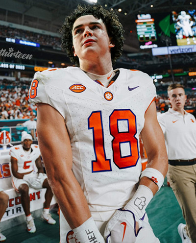 Clemson Tigers #18 Ian Schieffelin White College Football Game Jersey