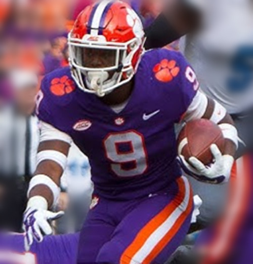 Clemson Tigers #9 Gideon Davidson Purple College Football Game Jersey