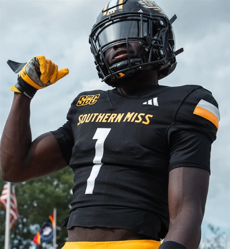 Southern Miss Golden Eagles #1 Braylon Braxton 2025 Black football Game Jersey