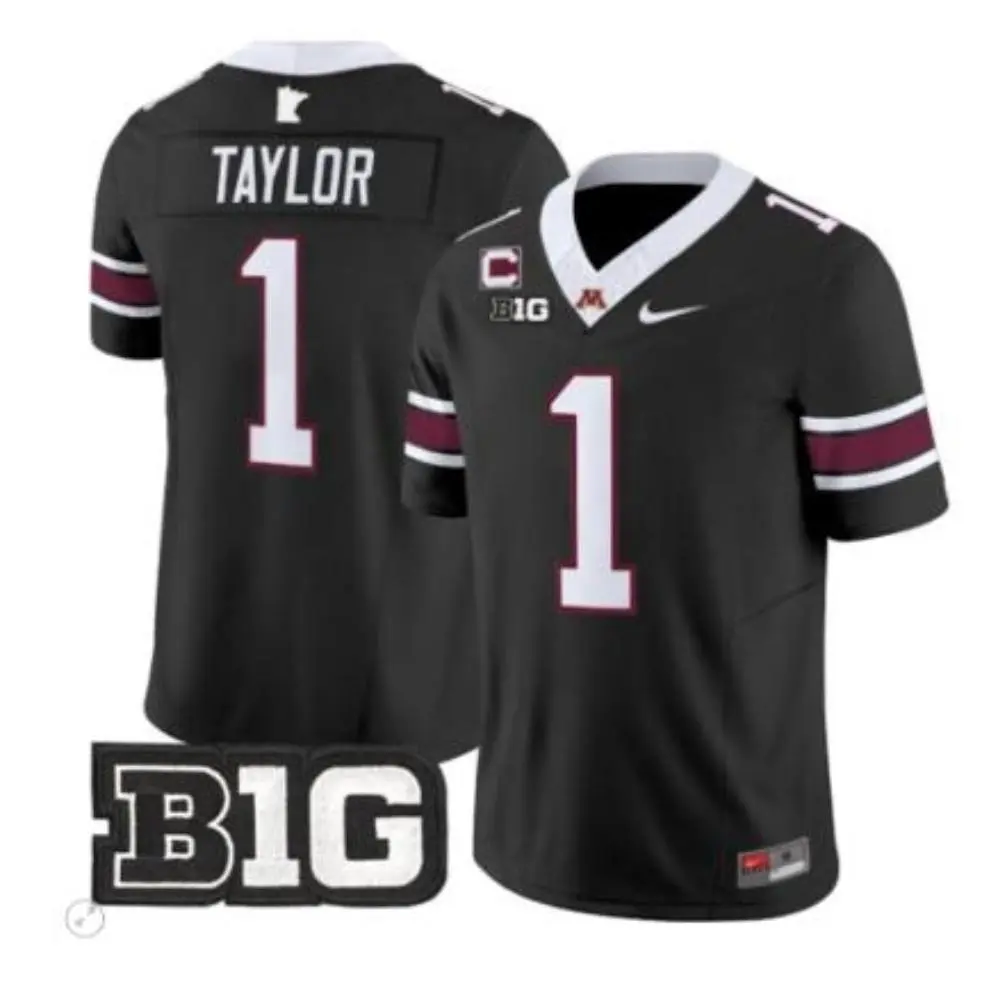 Minnesota Golden Gophers #1 Darius Taylor II Black Nike F.U.S.E. Liminted Football Game Jersey