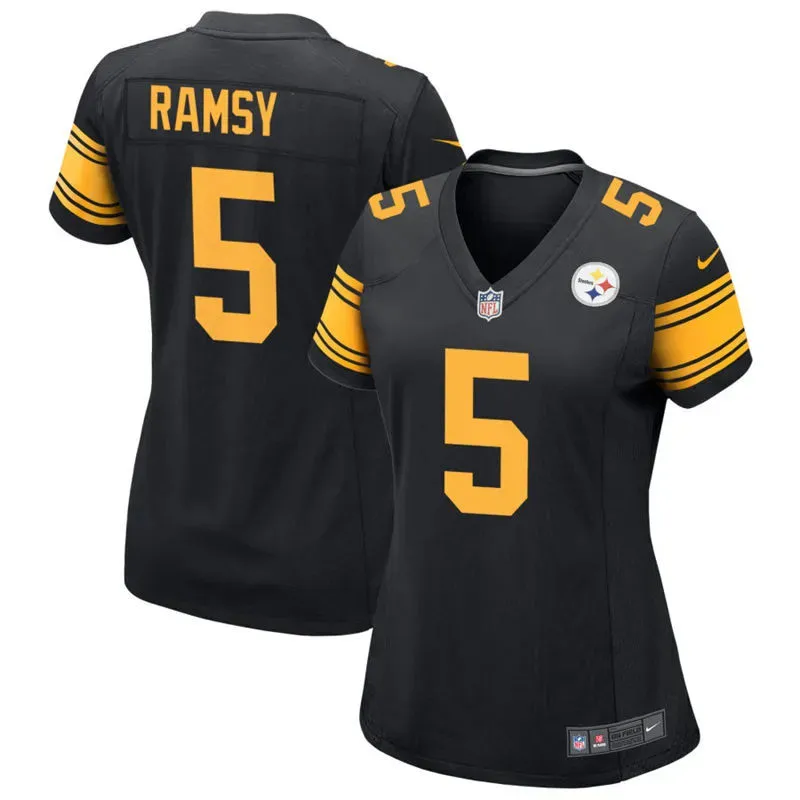 Womens Pittsburgh Steelers #5 Jalen Ramsey Nike Black Alternate 2 Limited Jersey