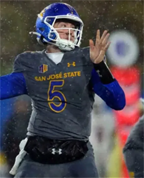 San Jose State Spartans #5 Walker Eget 2025 Gray Football Game Jersey