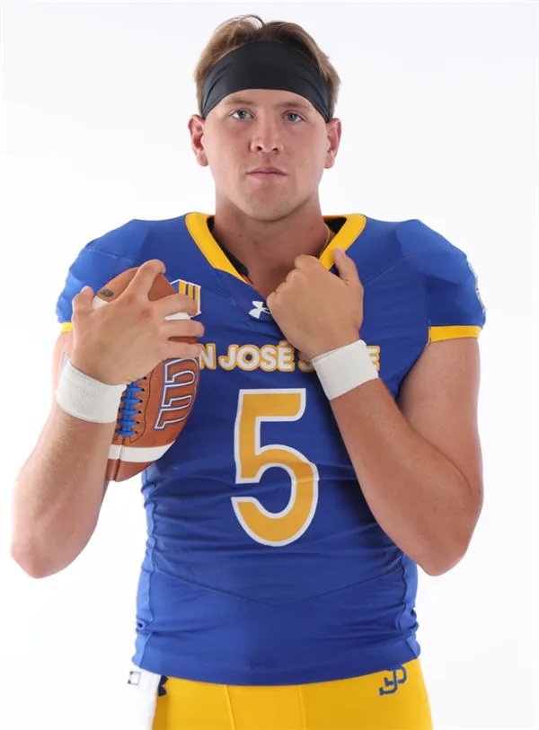 San Jose State Spartans #5 Walker Eget 2025 Royal Football Game Jersey