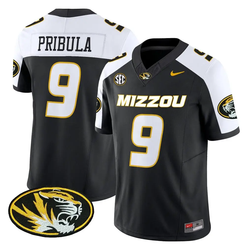 Missouri Tigers #9 Beau Pribula Black White Football Gratitude F.U.S.E. Limited Jersey