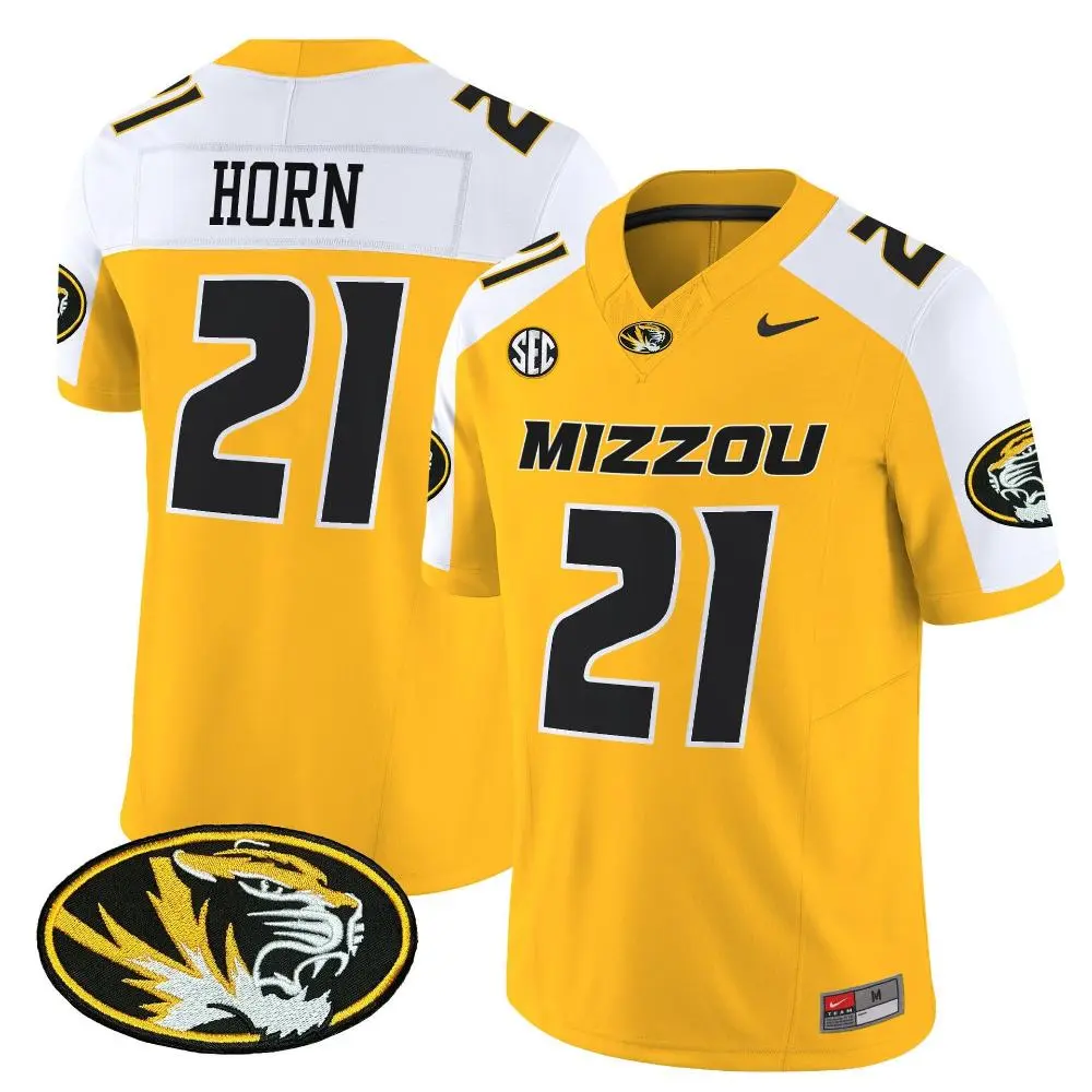 Missouri Tigers #21 Sam Horn Gold White Football Gratitude F.U.S.E. Limited Jersey