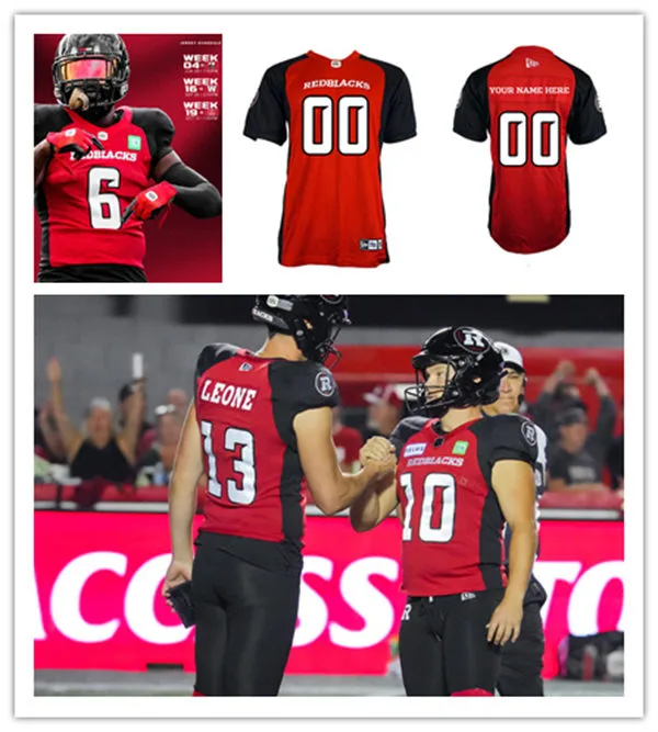 CFL Ottawa Redblacks Custom 2024 Red Alternate Football Jersey