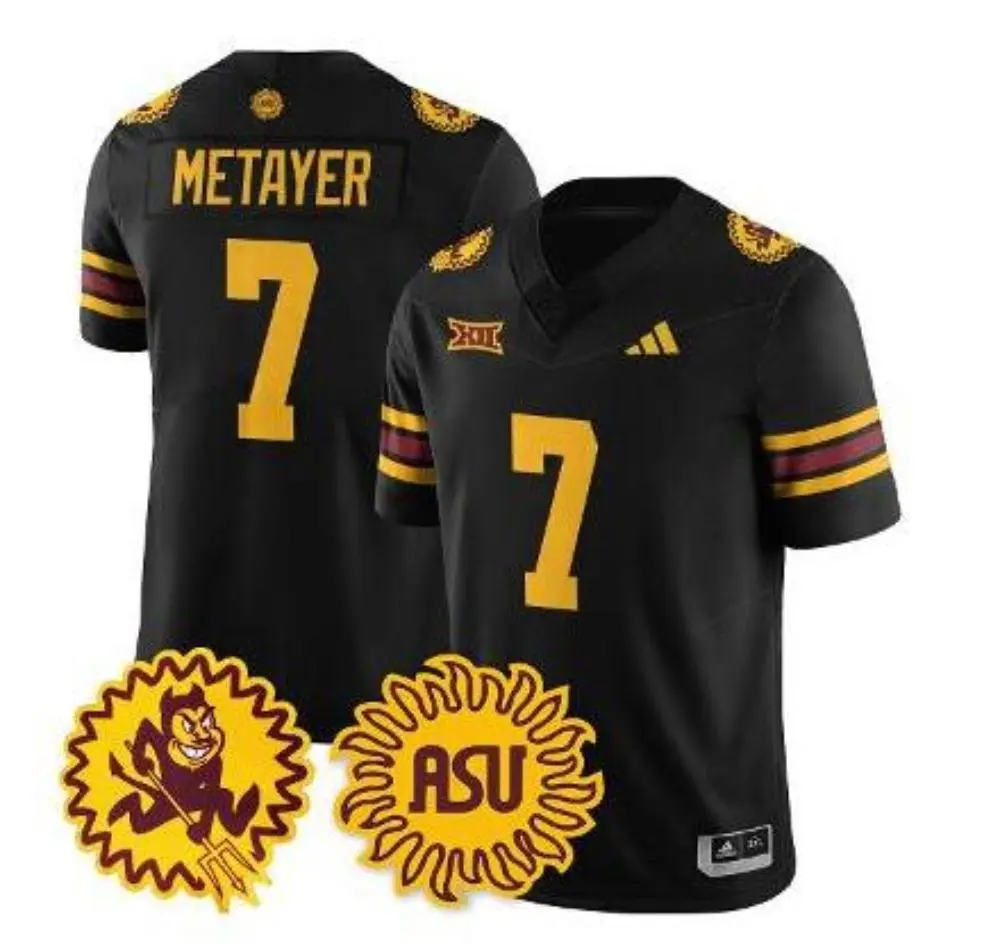 Arizona State Sun Devils #7 Chamon Metayer Black 1975 Throwback Football Jersey