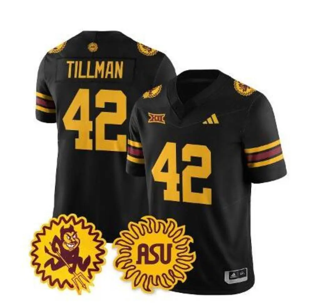 Arizona State Sun Devils #42 Pat Tillman Black 1975 Throwback Football Jersey