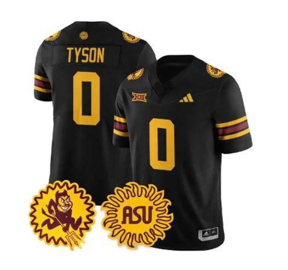 Arizona State Sun Devils #0 Jordyn Tyson Black 1975 Throwback Football Jersey