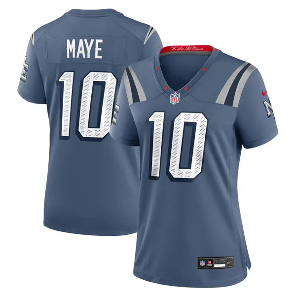 Womens New England Patriots #10 Drake Maye Storm Blue Rivalries Collection F.U.S.E. Limited Jersey