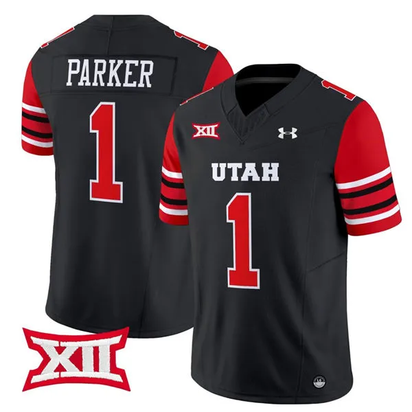 Utah Utes #1 Wayshawn Parker 2025 XII Black College Football Game Jersey