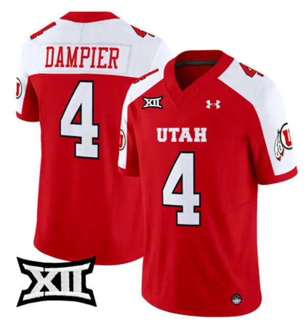 Utah Utes #4 Devon Dampier Red White Gratitude Limited Football Jersey