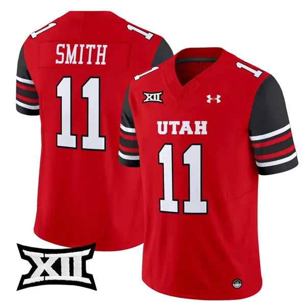Utah Utes #11 Alex Smith 2025 XII Red College Football Game Jersey