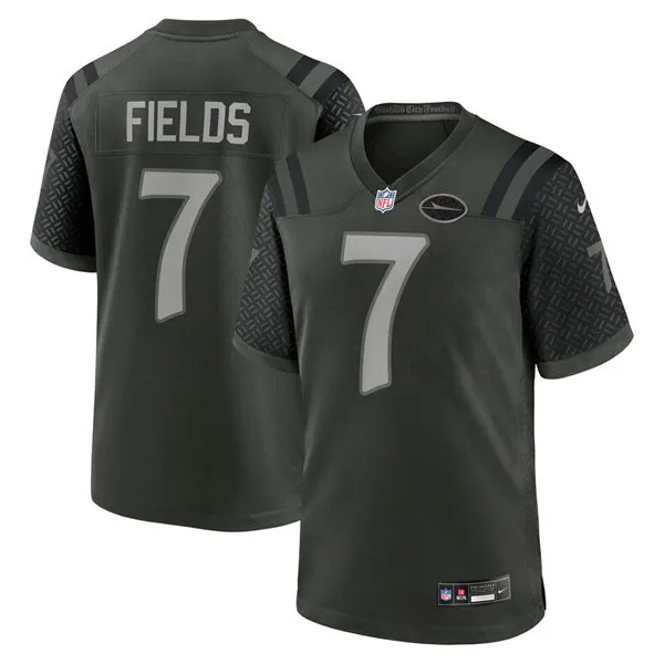 Men's New York Jets #7 Justin Fields Gotham Green 2025 Rivalries Collection Limited Jersey