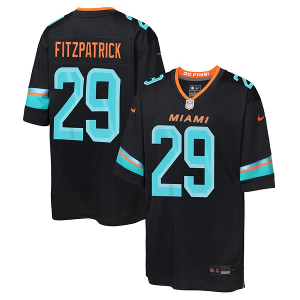 Mens Miami Dolphins #29 Minkah Fitzpatrick Pitch Blue 2025 Rivalries Collection Limited Jersey