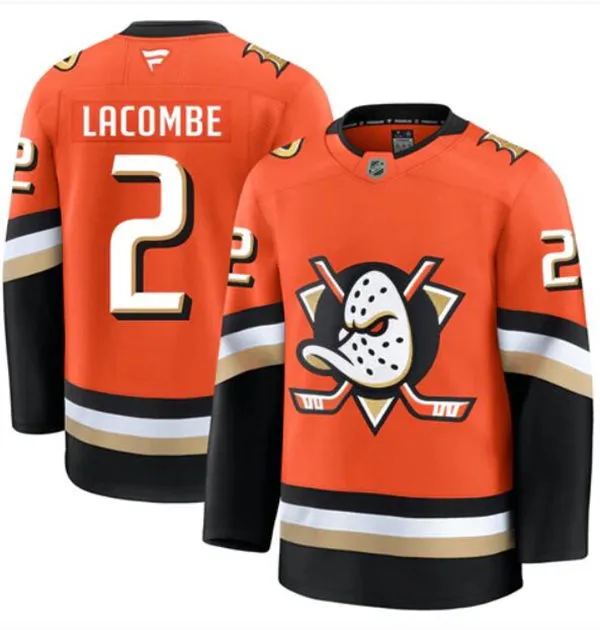 Mens Anaheim Ducks #2 Jackson LaCombe Fanatics 2025 Orange Home Jersey
