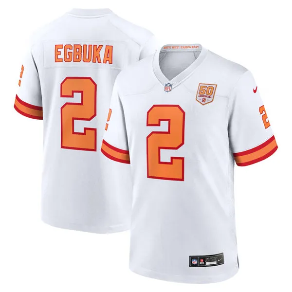 Youth Tampa Bay Buccaneers #2 Emeka Egbuka Nike White 50th Season F.U.S.E. Limite Jersey