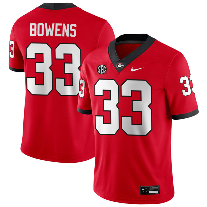 Georgia Bulldogs #33 Chauncey Bowens Maroon College Football Game Jersey