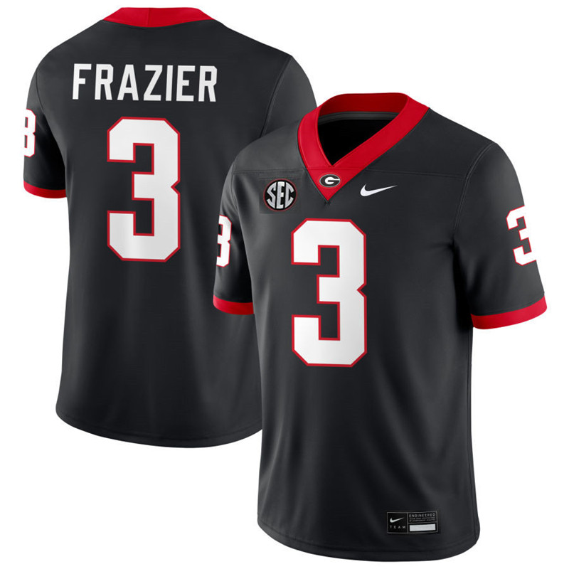 Georgia Bulldogs #3 Nate Frazier Jr. Black College Football Game Jersey