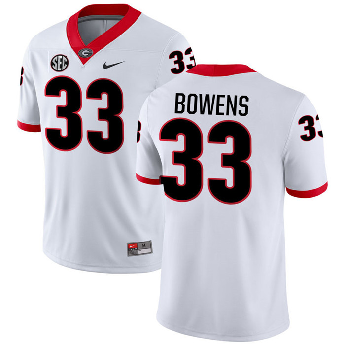 Georgia Bulldogs #33 Chauncey Bowens White College Football Game Jersey