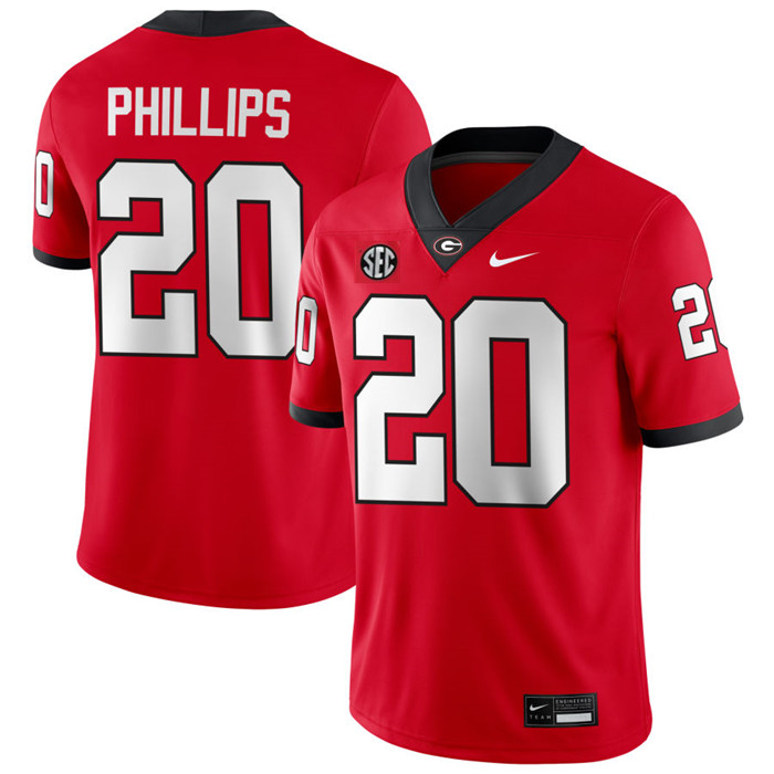 Georgia Bulldogs #20 Dwight Phillips jr. Maroon College Football Game Jersey