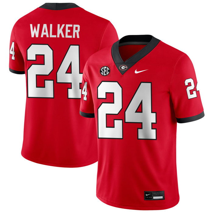Georgia Bulldogs #24 Bo Walker Maroon College Football Game Jersey