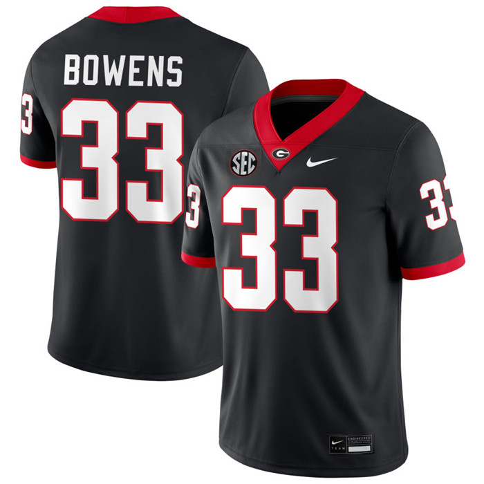 Georgia Bulldogs #33 Chauncey Bowens Black College Football Game Jersey