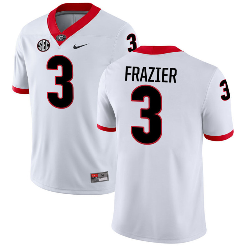 Georgia Bulldogs #3 Nate Frazier Jr. White College Football Game Jersey