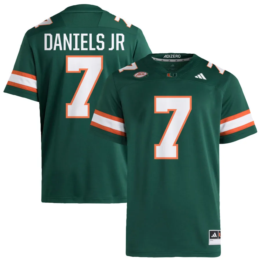 Miami Hurricanes #7 CJ Daniels Jr. 2025 Green Football Game Jersey