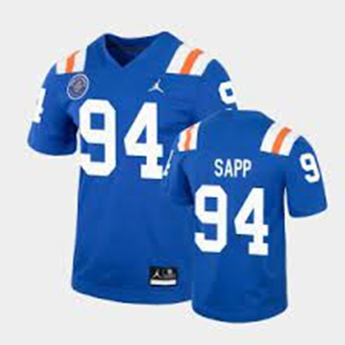 Florida Gators #94 Tyreak Sapp Royal Retro 1960's Football Jersey