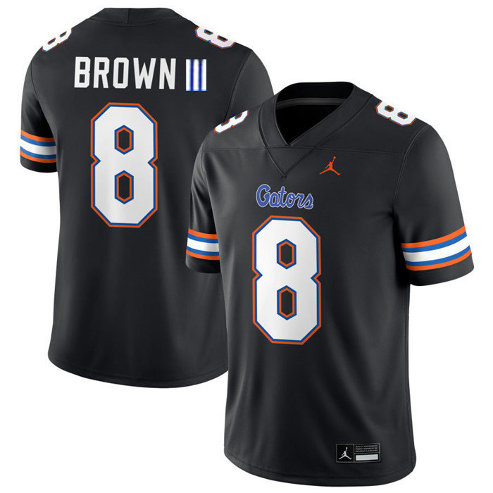 Florida Gators #8 Vernell Brown III Black 2025 Football Game Jersey