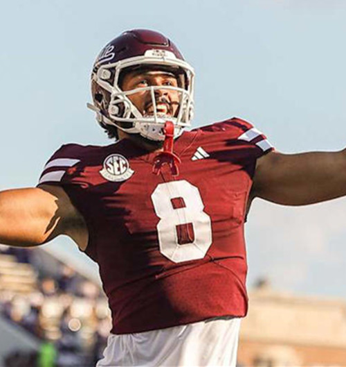 Mississippi State Bulldogs  # 8 Seydou Traore  2025 Maroon Football Game Jersey