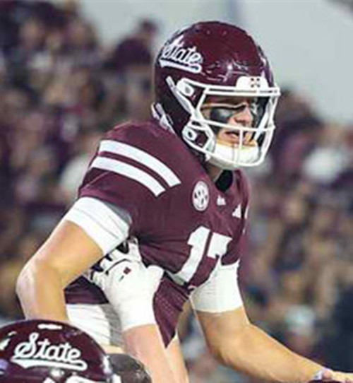 Mississippi State Bulldogs  #17 Luke Kromenhoek  2025 Maroon Football Game Jersey