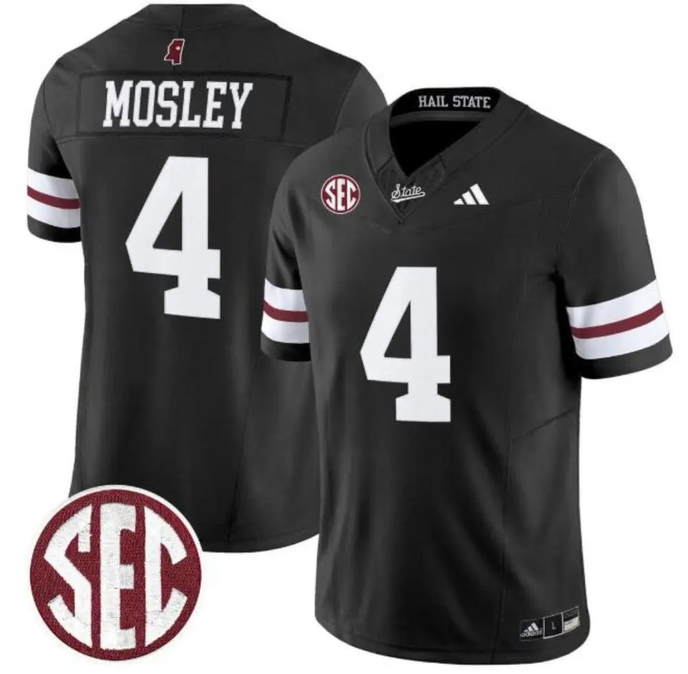 Mississippi State Bulldogs #4 Jordan Mosley 2025 Black Football Game Jersey