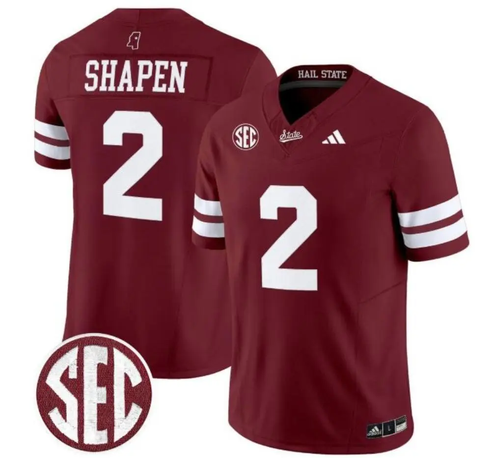 Mississippi State Bulldogs #2 Blake Shapen 2025 Maroon Football Game Jersey