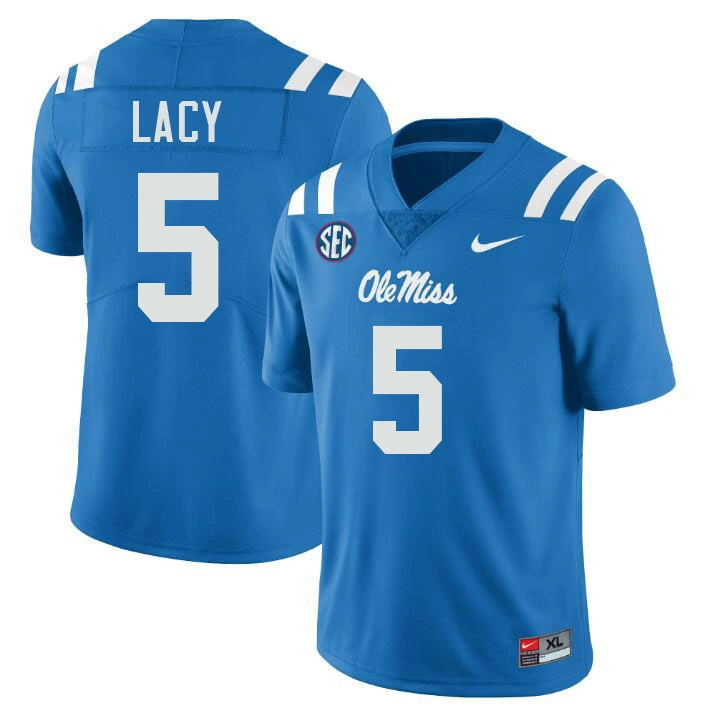 Ole Miss Rebels #5 Kewan Lacy Blue College Football Game Jersey