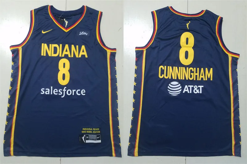 Mens Indiana Fever #8 Sophie Cunningham Nike Navy Explorer Edition Victory Player Jersey