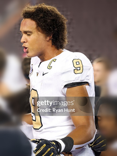 Vanderbilt Commodores #9 Eli Stowers White Gold Football Jersey