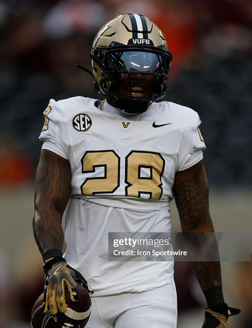 Vanderbilt Commodores #28 Sedrick Alexander White Gold Football Jersey