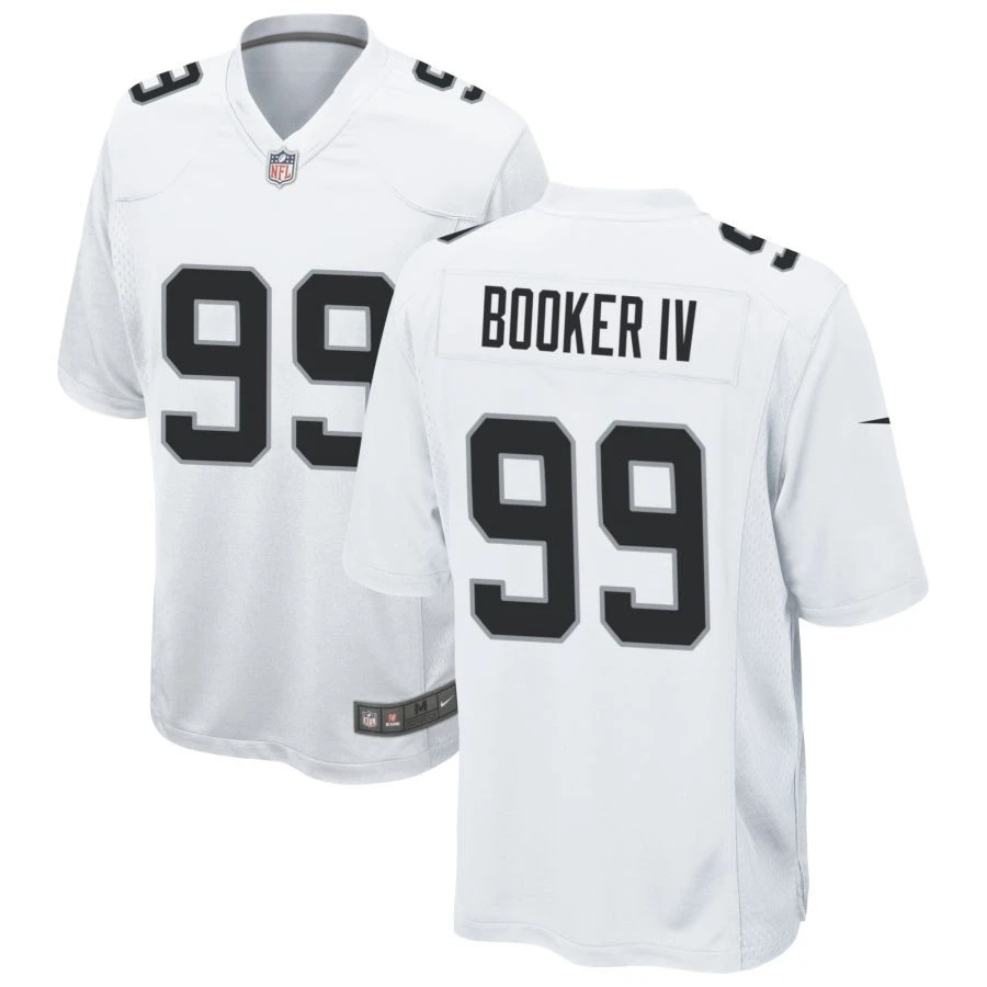 Men's Las Vegas Raiders #99 Thomas Booker IV Nike White Vapor F.U.S.E. Limited Player Jersey