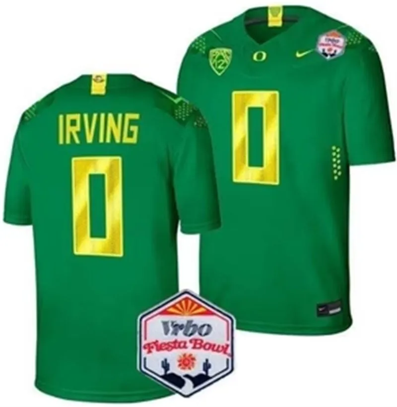 Oregon Ducks #0 Bucky Irving 2023 PAC12 Green Football Game Jersey