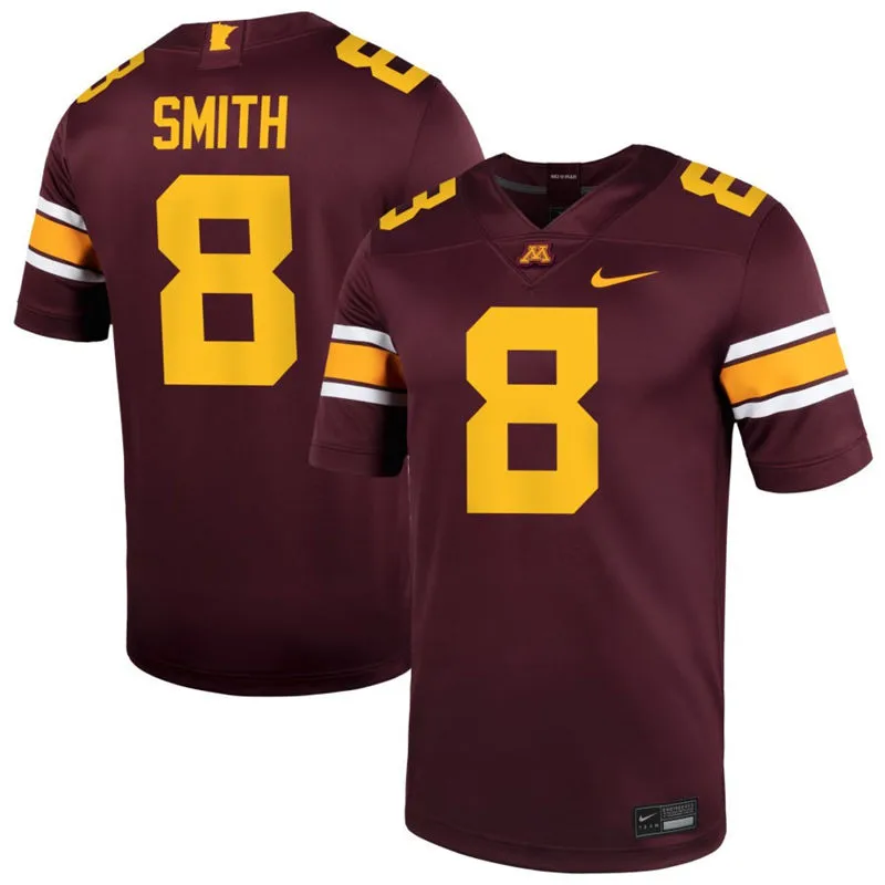 Minnesota Golden Gophers #8 Jalen Smith 2025 Maroon Nike F.U.S.E. limited College Football Game Jersey